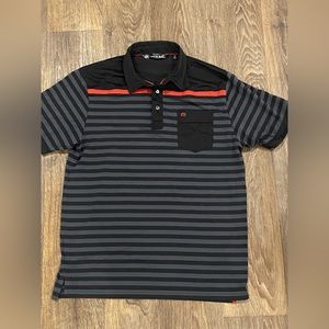 Travis Mathew Men's Golf Polo Black Red Medium